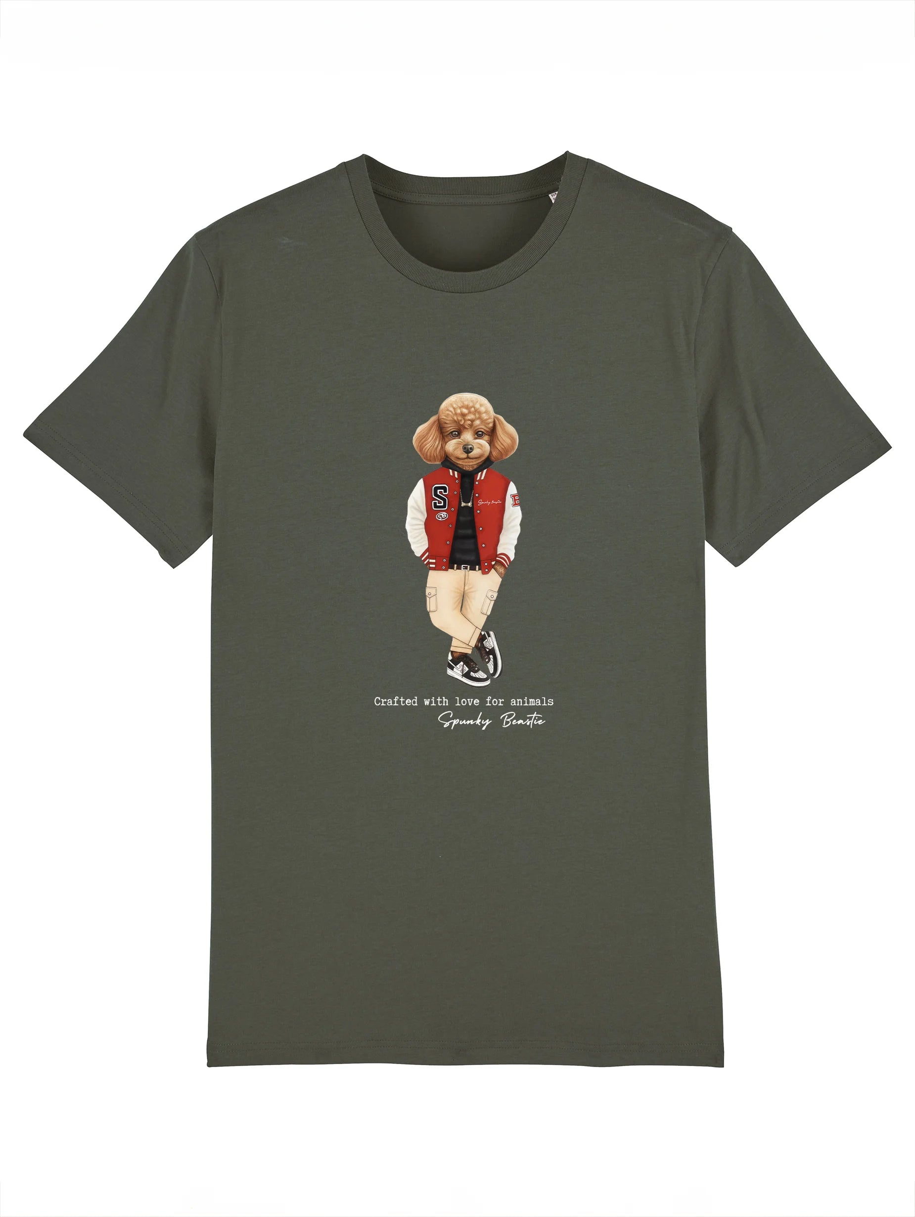 modny t shirt damski premium khaki