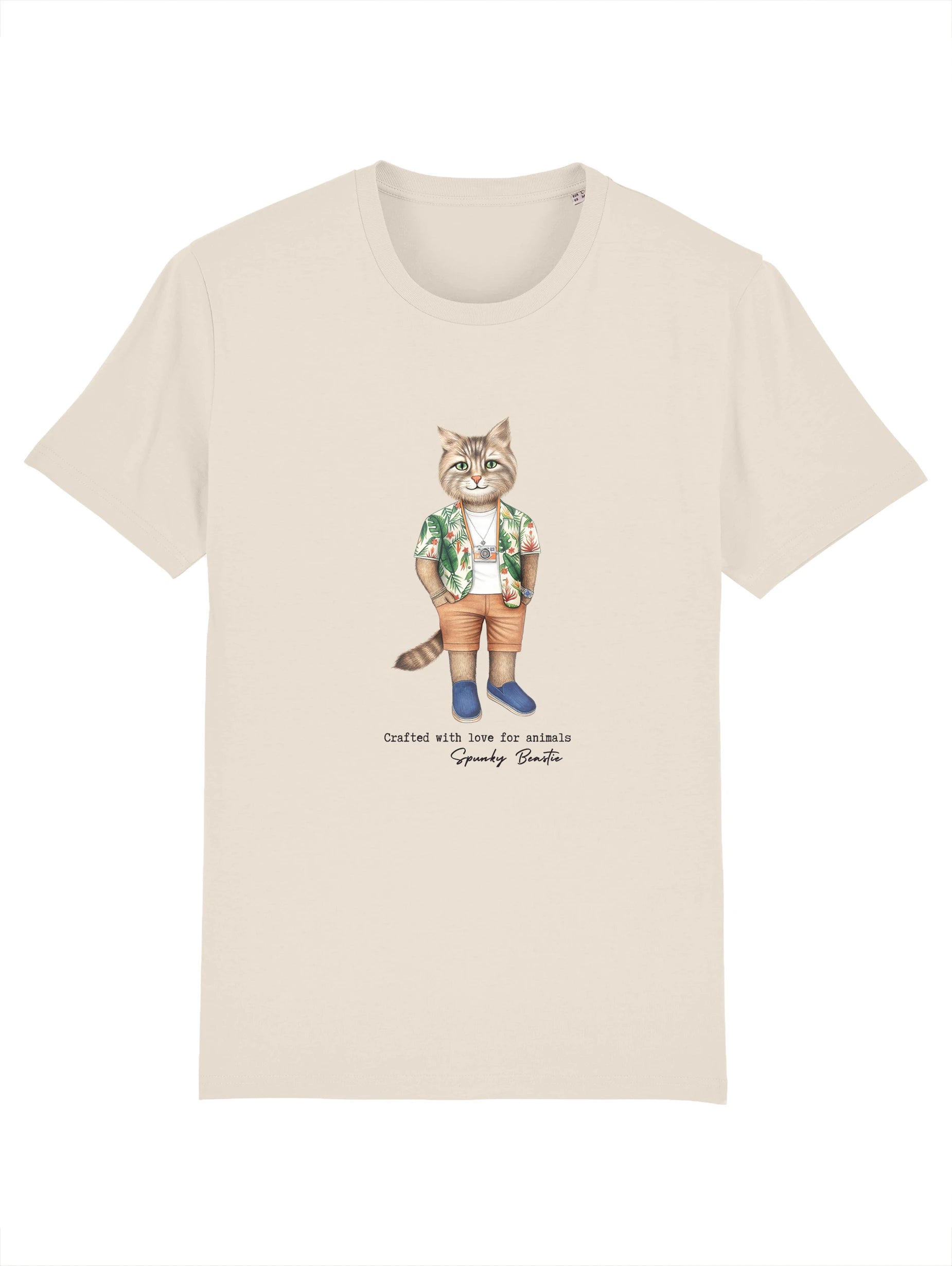 męska koszulka plażowa z kotem