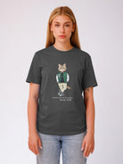 modna damska koszulka z kotem streetwear bawełna organiczna