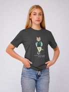 modna damska koszulka z kotem streetwear bawełna organiczna