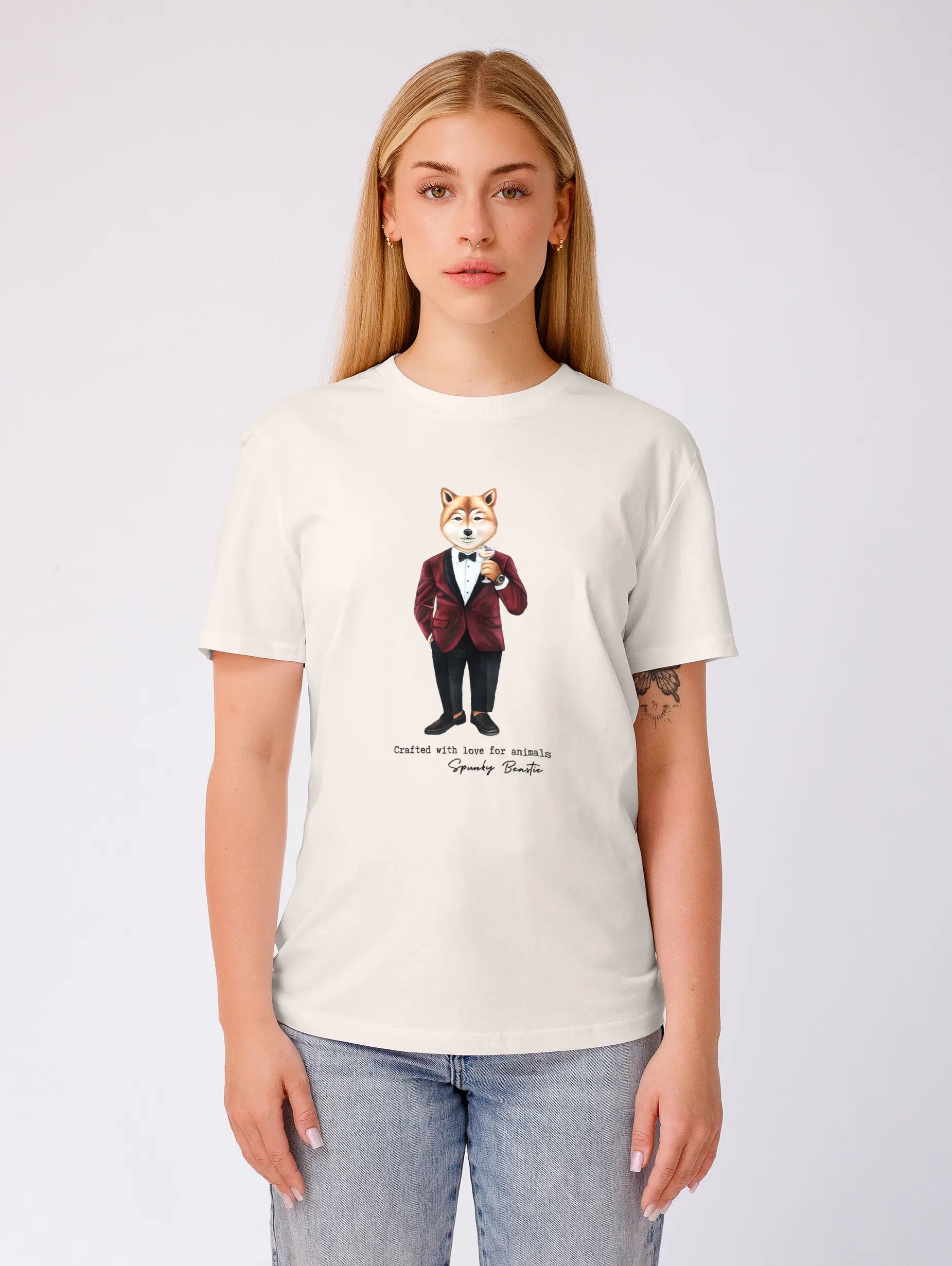 damska koszulka t-shirt z psem celebrity fashion bawełna organiczna