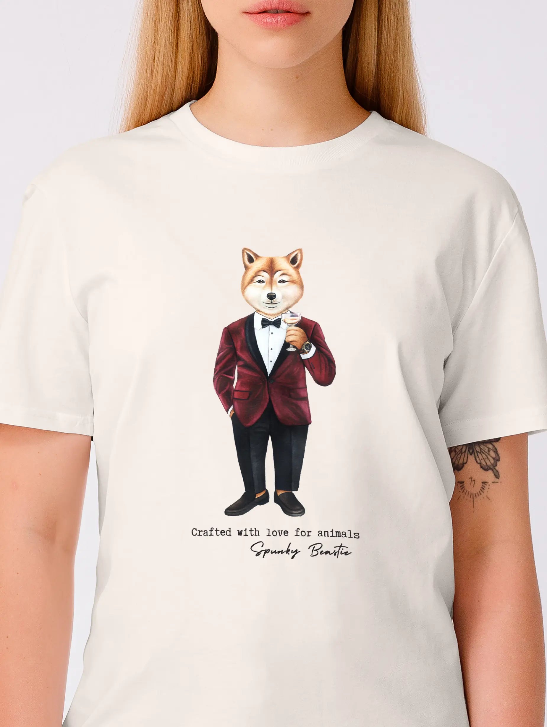 damska koszulka t-shirt z psem celebrity fashion bawełna organiczna