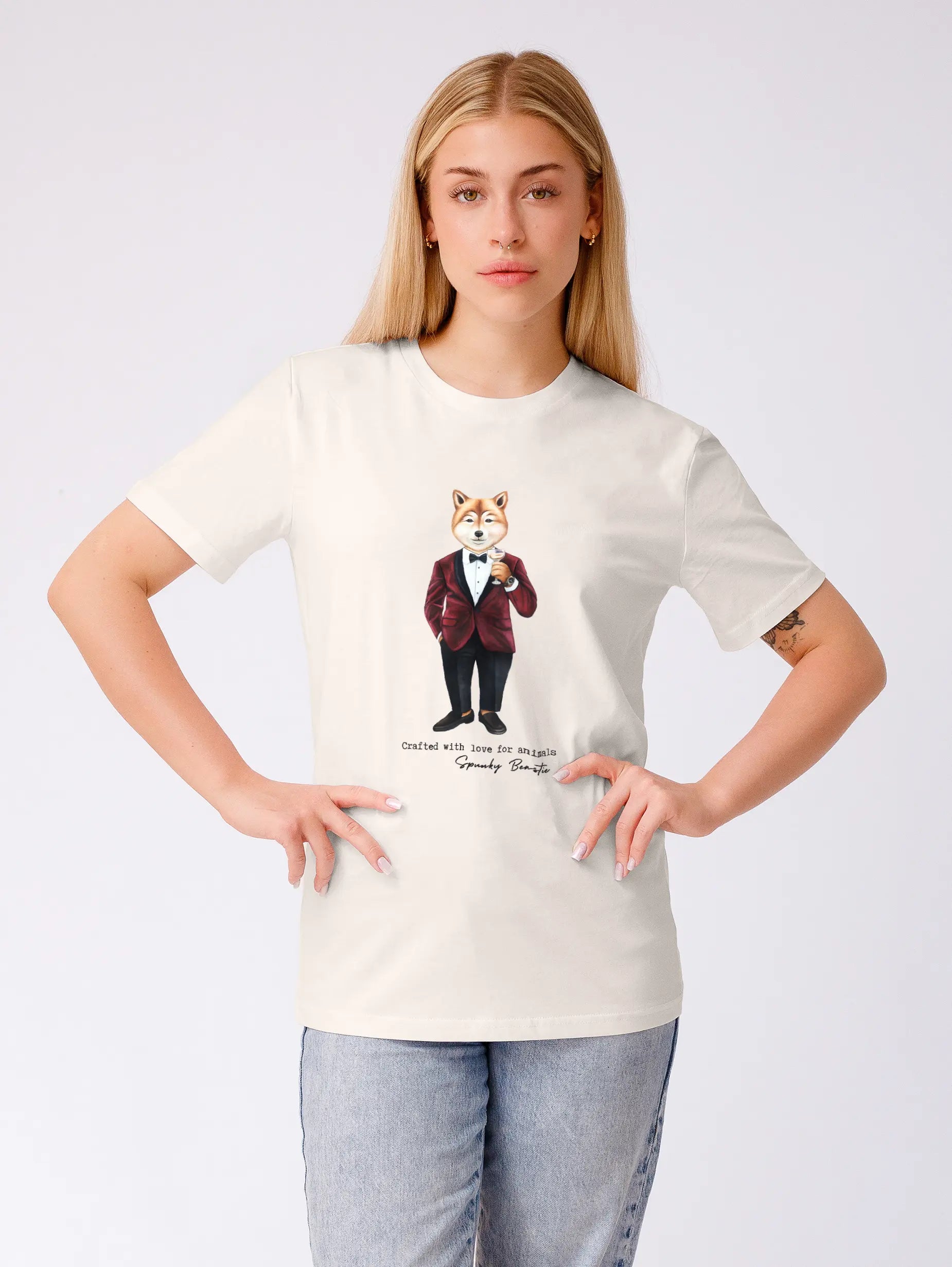 damska koszulka t-shirt z psem celebrity fashion bawełna organiczna