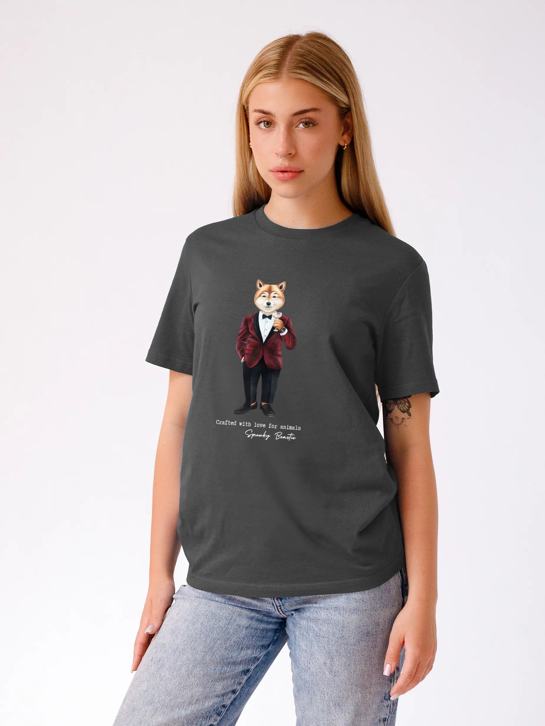 damska koszulka t-shirt z psem celebrity fashion bawełna organiczna