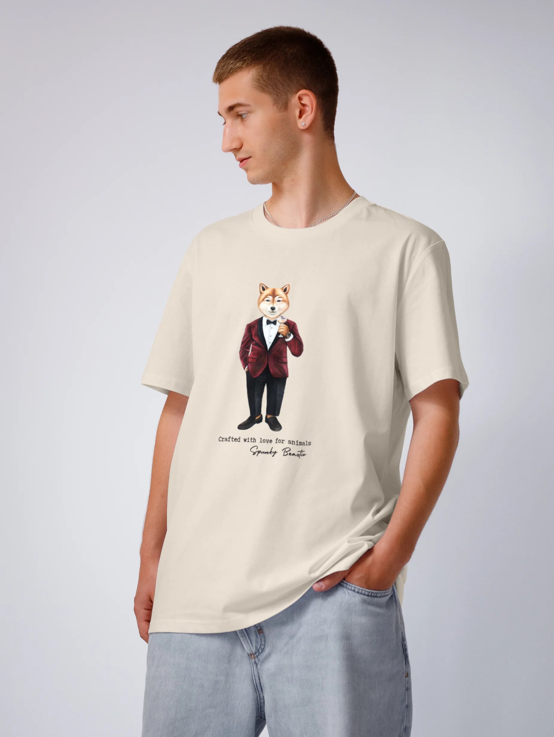 męski tshirt z psem