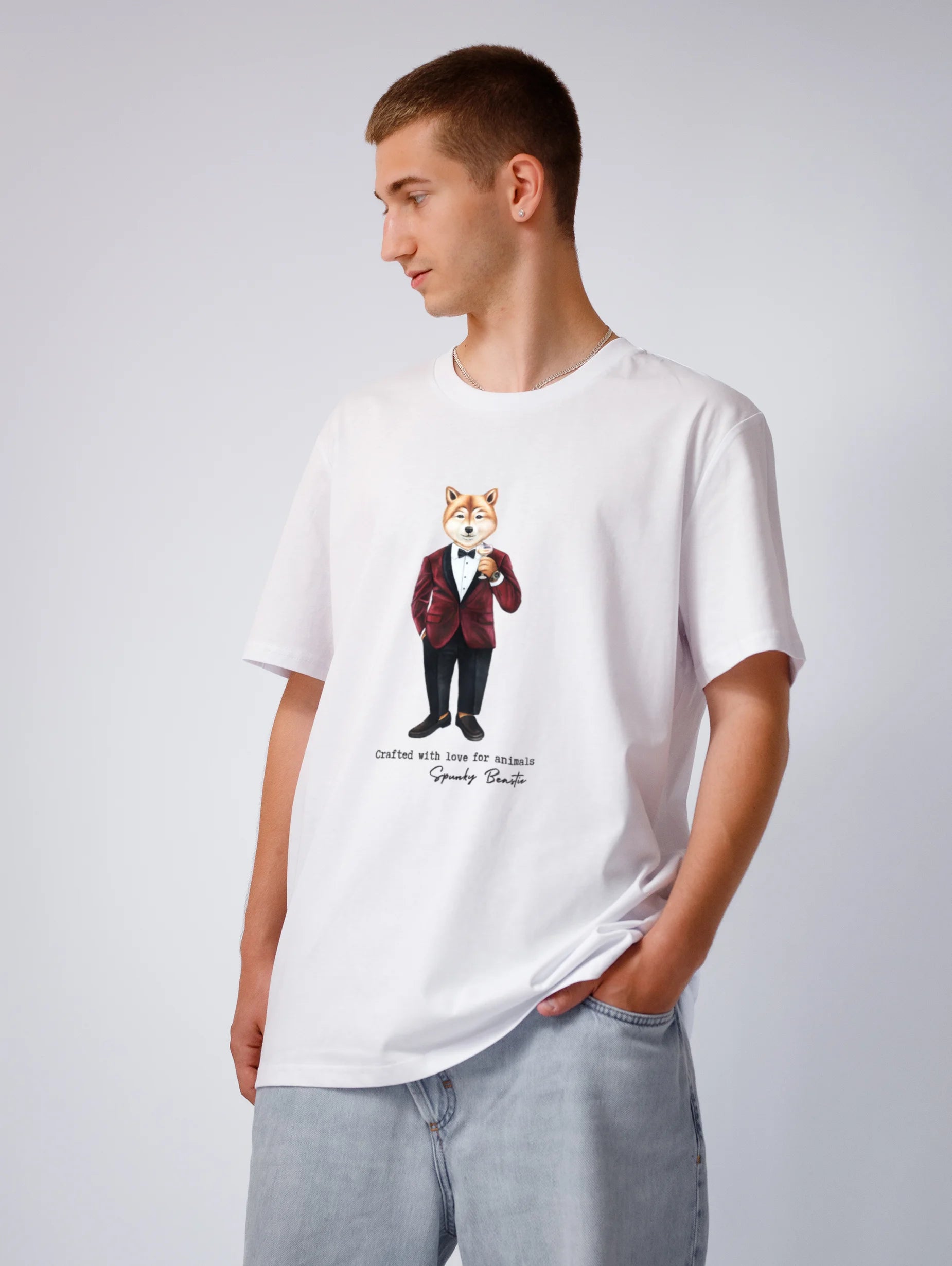 męski tshirt z psem