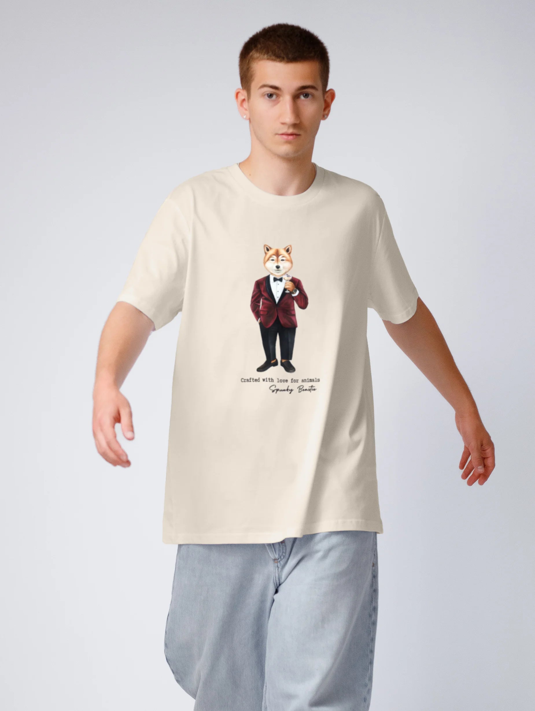 męski tshirt z psem